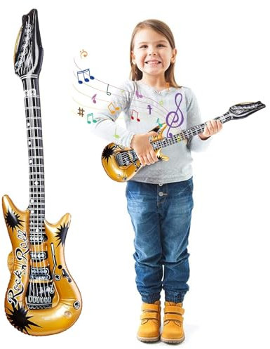 Vbnuyhim Aufblasbare Gitarre - Aufblasen von Gitarreninstrumenten - Aufblasbares Gitarrenspielzeug für Partys, Blow Rock Gitarre, Partydekorationen, Foto-Requisiten für