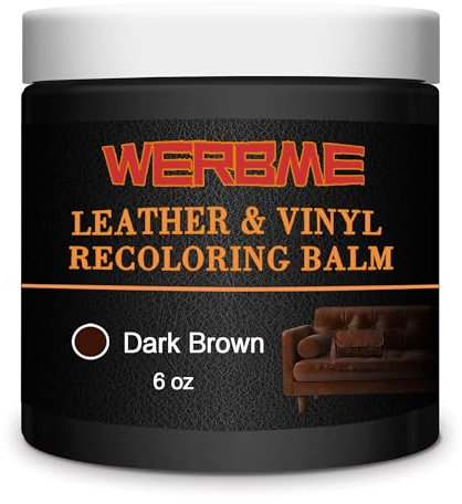 WERBME Leather Recoloring Balm & Color Restorer - Multipurpose Dye & Paint for Faded Leather Couches, Car Seats, Shoes | Fix Scratches on Clothing, Furniture & Accessories(Dark Brown)