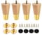 sourcing map 4 Inch Wood Furniture Legs, Set of 4 Round Sofa Replacement Wooden Furniture Feet Dresser Legs with Mounting Screws, for Cabinets Couch Dresser Chair Desk Ottoman Table, Yellow