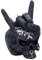 Nemesis Now Horns Up Rock on Hand Totenkopf-Ornament, Harz, Schwarz, 17,5 cm
