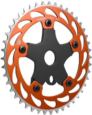 WFS Helix Chainring w/Spider Sprocket 44T 1/8 110mm BCD 5 Arm Hole for Old School Mountain Bike, Road Bikes, MTB and BMX Single Speed Fixie