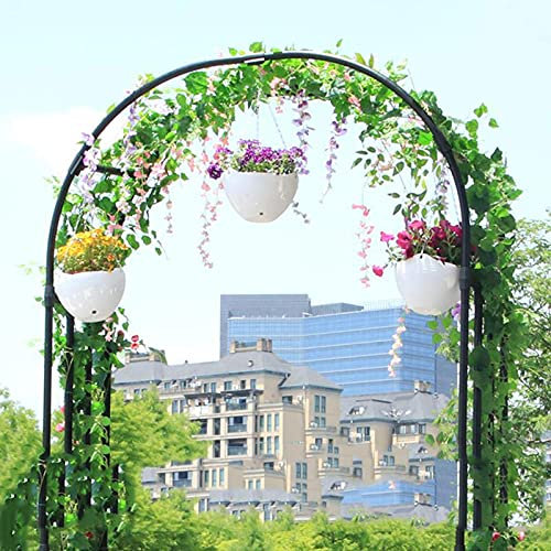 Arche de jardin en métal solide et durable, tuyau en acier galvanisé, design stable et coupe-vent, arches de jardin polyvalentes pour une installation facile, noir, 1,5 m x 2,4 m