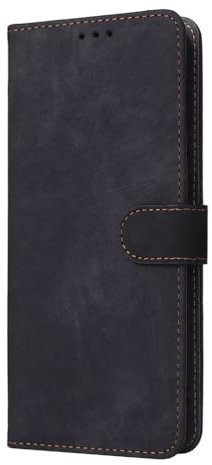 SEAHAI Leder Folio Hülle für Cubot A10, Ultra-dünn Premium PU Brieftasche Schutzhülle mit Standfunktion/Kartenfach/RFID-Schutz/Magnetisch Stoßfeste Handyhülle - Schwarz