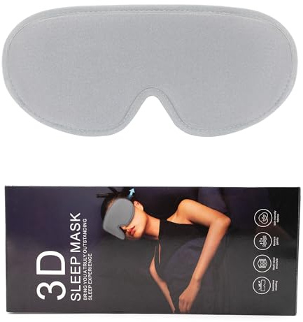 Schlafmaske für Herren Frauen, 99% Lichtblockierende Schlafbrille 3D-Augenhöhlen und verstellbares Gummiband mit Memory Foam für Reisen Schlafzimmer