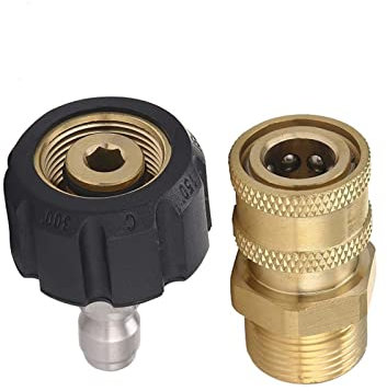 MCNVNEFSAW Lave-linge haute pression Adaptateur Coupleur Lave-linge Raccords Kit Ensemble 500 0Psi M22 1/4 Swivel Quick Connect Kit Connecteur de robinet