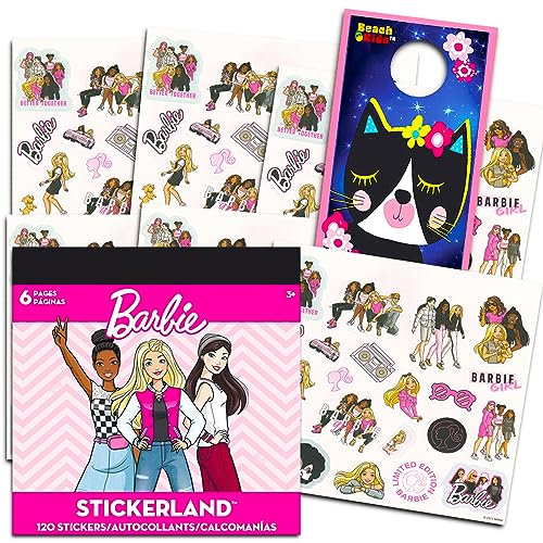 Barbie Stickerbuch für Mädchen – Barbie Aufkleberpaket Bündel mit 120 Barbie Aufklebern für Kinder im Alter von 4–8 Jahren und mehr | Barbie Party Supplies