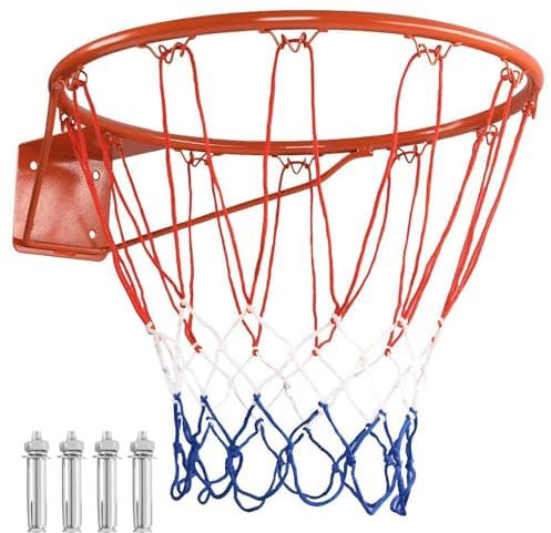 FANTASK Canasta de Baloncesto Unisex para Adultos, Color Rojo, diámetro de 45 cm