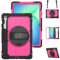 SLLMYYX Custodia per Samsung Galaxy Tab S10 FE/S9 FE/S9 da 11, custodia antiurto con protezione schermo, supporto, cinghia da polso (SM-X520/X510/X710), rosa PC