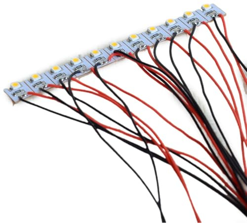 EffiFish 12 Pcs Pre Wired Warm White LED Interior Lighting Kit Building Light Strip For Model Railroad Train Railway Scenery Diorama