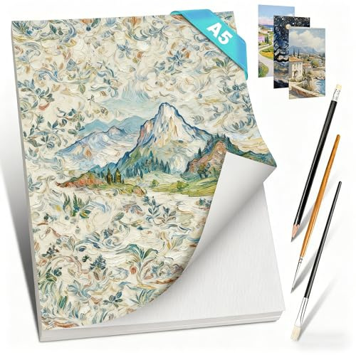 Romon Aquarellpapier, 30 Blatt Aquarell Papier, Aquarellblock Malpapier Watercolor Paper 300g Wasserfarben Zeichenpapier Gouache Papier DIY Geschenk Postkarten für Lehrer Künstler Studenten