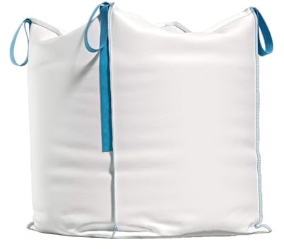 Erfu Big Bag Sac de Transport 90 x 90 x 90 cm – Capacité 1000 kg | Sac en Polypropylène Tissé avec 4 Poignées de Levage | pour Gravats | Bois, Sable, Déchets de Jardin (1)