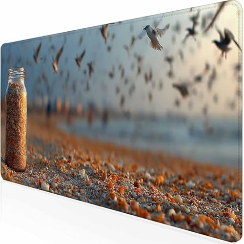 Gaming Mouse Mat Large Mouse Pad 60 x 32 x 0.12 inch Washable Laptop Mousemat, Color Pebbles Keyboard Mat, Non-Slip Rubber Base Stitched Edges Mousepad for PC, Laptop, Office, z1c0961