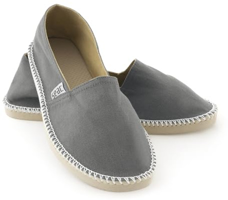 SEAC Malaga, Espadrilles décontractées pour Femmes et Hommes en Toile et Coutures Apparentes Classiques, Semelle antidérapante