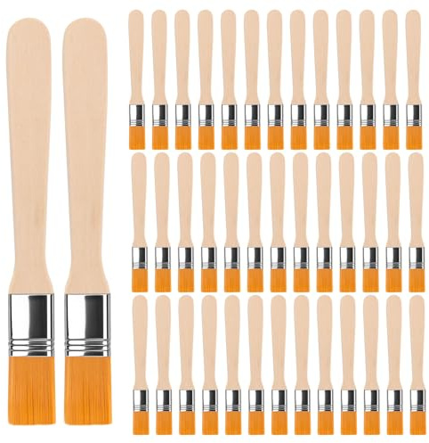 DAKFOOK 100Pcs 1/2 Inch Small Paint Brushes, Wood Handle Soft Bristle Brushes, Touch Up Edge Painting Brushes for Wall, Fence, Furniture Repair and Craft Coloring