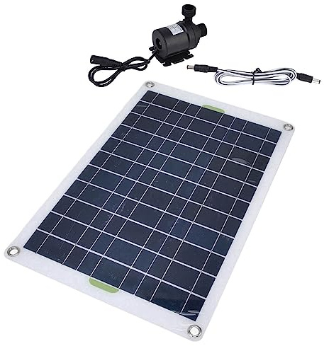 Solinder Solarenergie-Wasserpumpen-Set, Hocheffizient, 800 L/h, 12 V DC, Umweltfreundliche Teichbrunnen-Gartenpumpe, Hochwertiges Silikon-Kunststoffmaterial, für Haushalt, Auto und Boot
