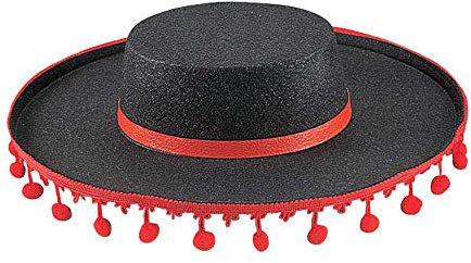 Widmann 2514F - Flamenco Hut, Schwarz, Accessoire, Kopfbedeckung, Mottoparty, Karneval