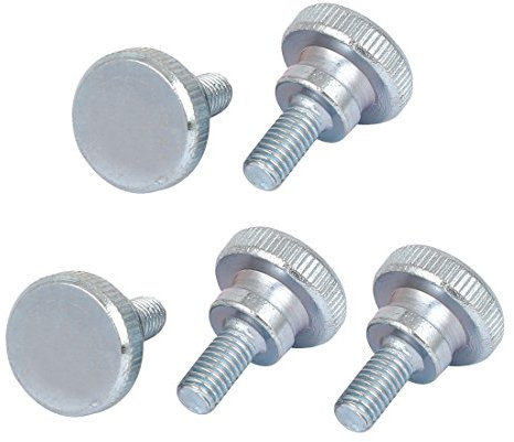 sourcingmap® 5 Stk M5x10mm Kohlenstoff Stahl Schraube Flachkopf gerändelte Rändelschrauben DE de