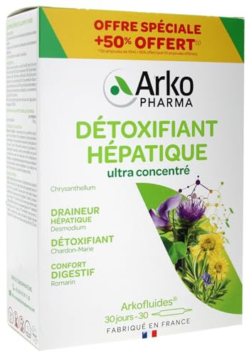Arkopharma Arkofluides Détoxifiant Hépatique 20 Ampoules + 10 Ampoules Offertes