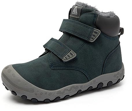 Mishansha Bambino Stivali Ragazza Inverno Stivaletti Bambina Ragazzi Caldo Morbido Scarpe per Trekking Neve Antiscivolo Ciano, 37 EU