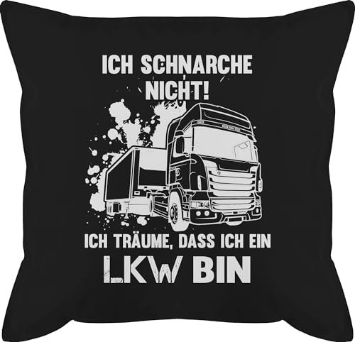 Kissen 50x50 - Deko Hobby - Ich schnarche Nicht ich Bin EIN LKW - 50 x 50 cm - Schwarz - für schnarcher mit füllung Schnarchen LKW-Fahrer männerkissen lustiges Man sofakissen