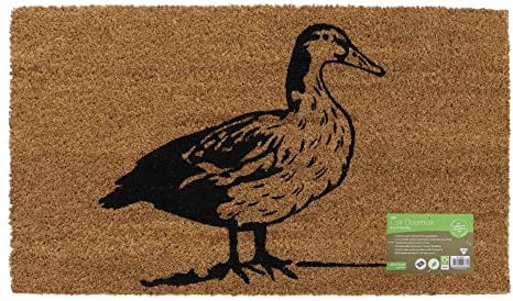 JVL Eco-Friendly Latex Backed Coir Door Mat, Quackers Duck