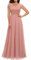 Daisyaner Damen Elegant Maxi Abendkleid V-Ausschnitt Spitze Ballkleid Chiffon Cocktailkleid Standesamt Hochzeitskleid Bodenlang Abschlusskleid Blush M