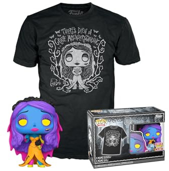 Funko Pop! & Tee: Corpse Bride - Emily - Blacklight - Large - (L) - T-Shirt - Clothes With Collectable Vinyl Figure - Gift Idea - Toys and Short Sleeve Top for Adults Unisex Men and Women