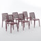 SIEDITI FUORI E DENTRO Chaises en résine avec Fibre de Verre empilables pour intérieur/Cuisine/Salle à Manger et extérieur/Jardin Anna (6 Chaises, Merlot Rouge)