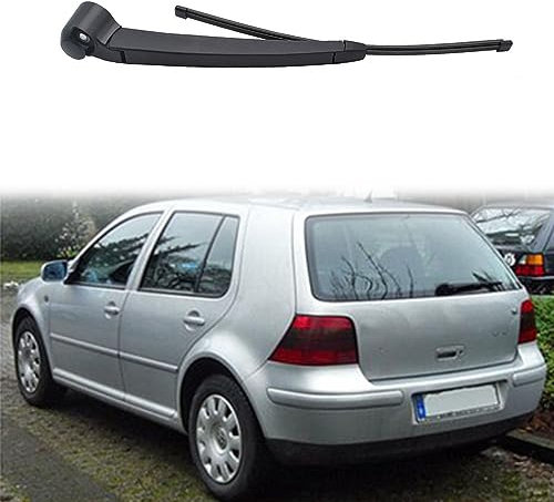 Heckwischerarm Heckscheibenwischer für Golf 4 IV 1997-2002, Hinterer Scheibenwischerarm und Blatt Set Gummi Reinigungsfenster Ersatzteile