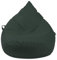 Droplet-Lounge Tropfenform Sitzsack mit Füllung | für Kinder Erwachsene | Indoor & Outdoor geeignet | Wasser-& Schmutzabweisend | Sitzkissen Bodenkissen Beanbag (XXL Durchmesser 80 cm, Dunkelgrün)