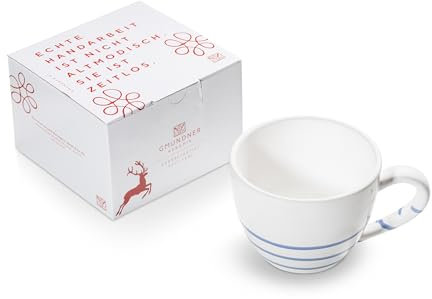 GMUNDNER KERAMIK Teetasse Maxima in einer Geschenkbox, Pure Flamed Blue, 382.7 g, handgefertigt in Österreich