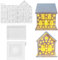 Silikonform Haus, Silikonformen Gießformen Gips Zum Basteln Häuser, 3d Silikonform Stern Kerzenhalter, Silikon Gießform Geschenke für Weihnachten (Haus-Stern)