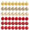 XPJBKC Weihnachtskugeln Rot, 48 Stück Kleine Weihnachtskugeln Set, Christbaumkugeln Gold, Weihnachtsbaumkugeln Gold Kunststoff Weinachtskugelset, Weihnachtsbaum Schmuck für Drinnen Draußen