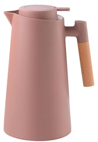 1L Thermo-Kaffeekaraffe, doppelwandige Vakuum-Kaffeekanne, Thermokaraffe, Topfgriff, Wasserkocher aus Holz mit Isolierflasche