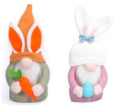 ANSO 2 STK. Zwergenpuppen-Osterdekorationen, Osterdekorationen für zu Hause, Osterzwerge