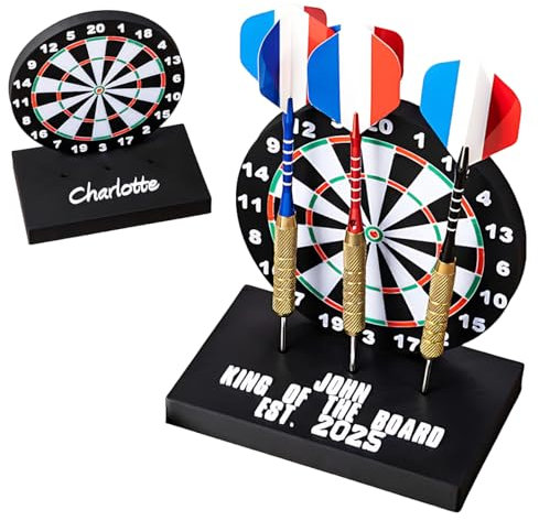 Custom Name Darts Holder & Stand for 3 Darts | Display Base Station for Kids | Storage Holder with Dartboard