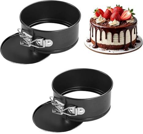 FARYODI Mini Kuchenformen Kuchenbackformen für Geburtstag Party | 2 Stück Mini Rund Backformen 12cm, Kleine Rundförmig Springformen Kuchenform Backform mit Antihaftbeschichtung