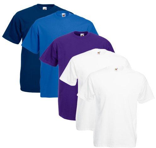 Fruit of the Loom T-Shirts Pack of 5, XL, Colour Set Vi