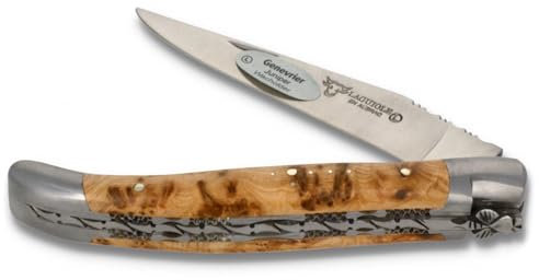 Laguiole en Aubrac Taschenmesser Wacholder L0711GEIF 11 cm Doppelplatine Messer Klinge matt