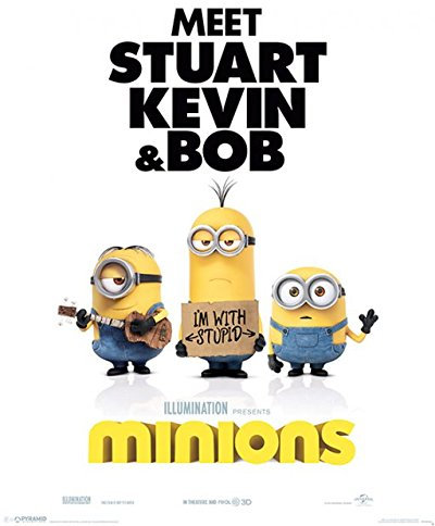 Poster, Film „Minions“, „Ich - einfach unverbesserlich“, Motiv „I'm With Stupid“, 40 x 50 cm