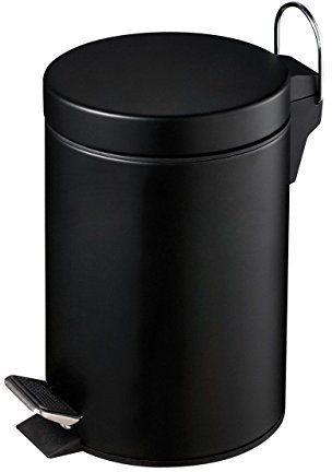 3ltr Small Pedal Bin Bathroom Toilet Sanitary Hygiene 3 Litre Black / White New (BLACK)