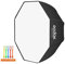 GODOX 120cm Achteckige Softbox für Blitzgerät Speedlite - Octagon Mit Tragetasche für Fotografie, Video Studio, Portrait und Produktfotografie