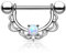 Paula & Fritz® Brustwarzen-Piercing Brustpiercing Frau Maenner Intimpiercing Mann Nippelpiercing Edelstahl Chirurgenstahl 316L Filigraner Bogen Opal Silber, Gelbgold, Roségold K11003-14_ST