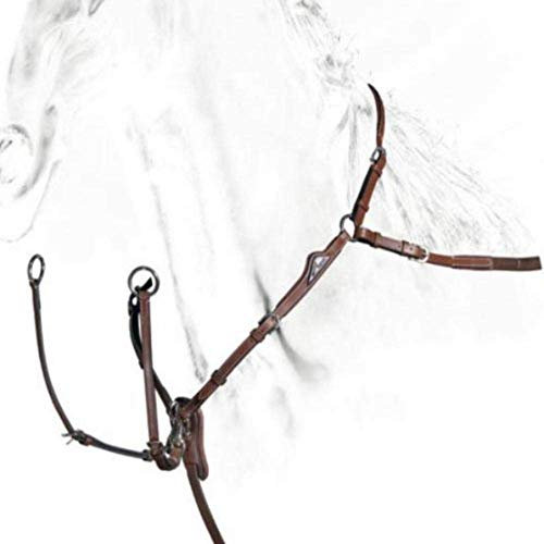 Equiline Vorderzeug Breastplate with Double Regulation Leder schwarz, Größe Pferd:Full