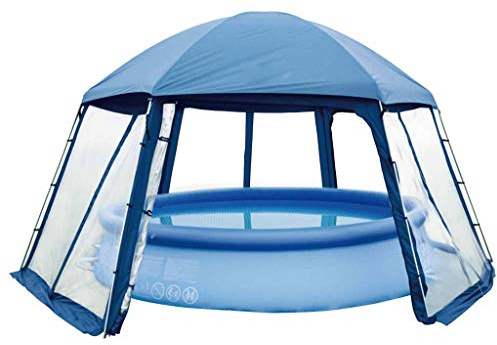 Blue Bay Poolzelt mit Seitenwänden Pooldach Pool Dach Poolüberdachung Poolabdeckung Partyzelt Gartenpavillion Poolpartyzelt Aufstellpool Blau 520x600x280 cm
