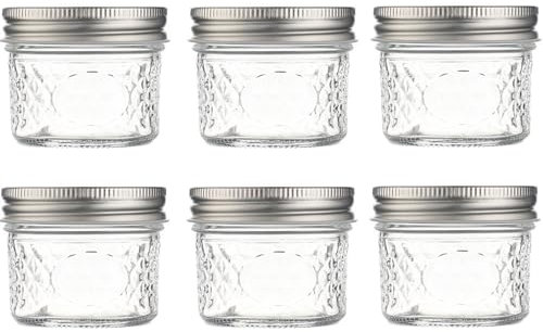 Danmu Art 6pcs 100ml Small Glass Jars with Aluminum Screw Top Mini Mason Jar for Caviar, Jam, Spices, Yogurt Pudding