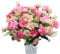 JaneYi 4 Stück Künstliche Rosenblüten Gefälschter Blumenstrauß Künstliche Seidenblumen Pflanzen Blumengesteck für DIY Draußen Haus Küche Tabelle Garten Büro Hochzeit Party Dekor - Rosa und Hellrosa