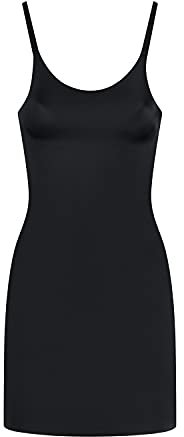 Bye Bra Robe Sculptante, Amincissante et Gainante, soutenant légèrement Le Ventre, sous-vêtement sans Coutures, Robe Caraco Moulante avec Bretelles Ajustables, 3 Couleurs,L,Noir