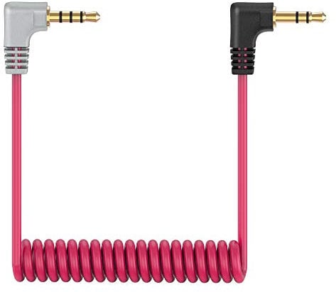 Câble de Microphone TRS vers TRRS 3,5 mm Mâle à Mâle Angle Droit câble patch pour Rode VideoMic, VideoMicro Go et Autres Microphones Externes Replacement Rode SC7 Câble.