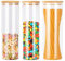 KAHEIGN 3 Pièces Bocaux De Stockage Avec Couvercles En Bambou à Anneau En Silicone, 1500ml x 2 / 2100ml Verre étanche à L'air Contenants De Céréales Alimentaires De Cuisine